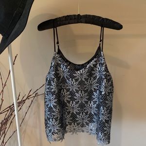 ASTR Silver Floral Tank